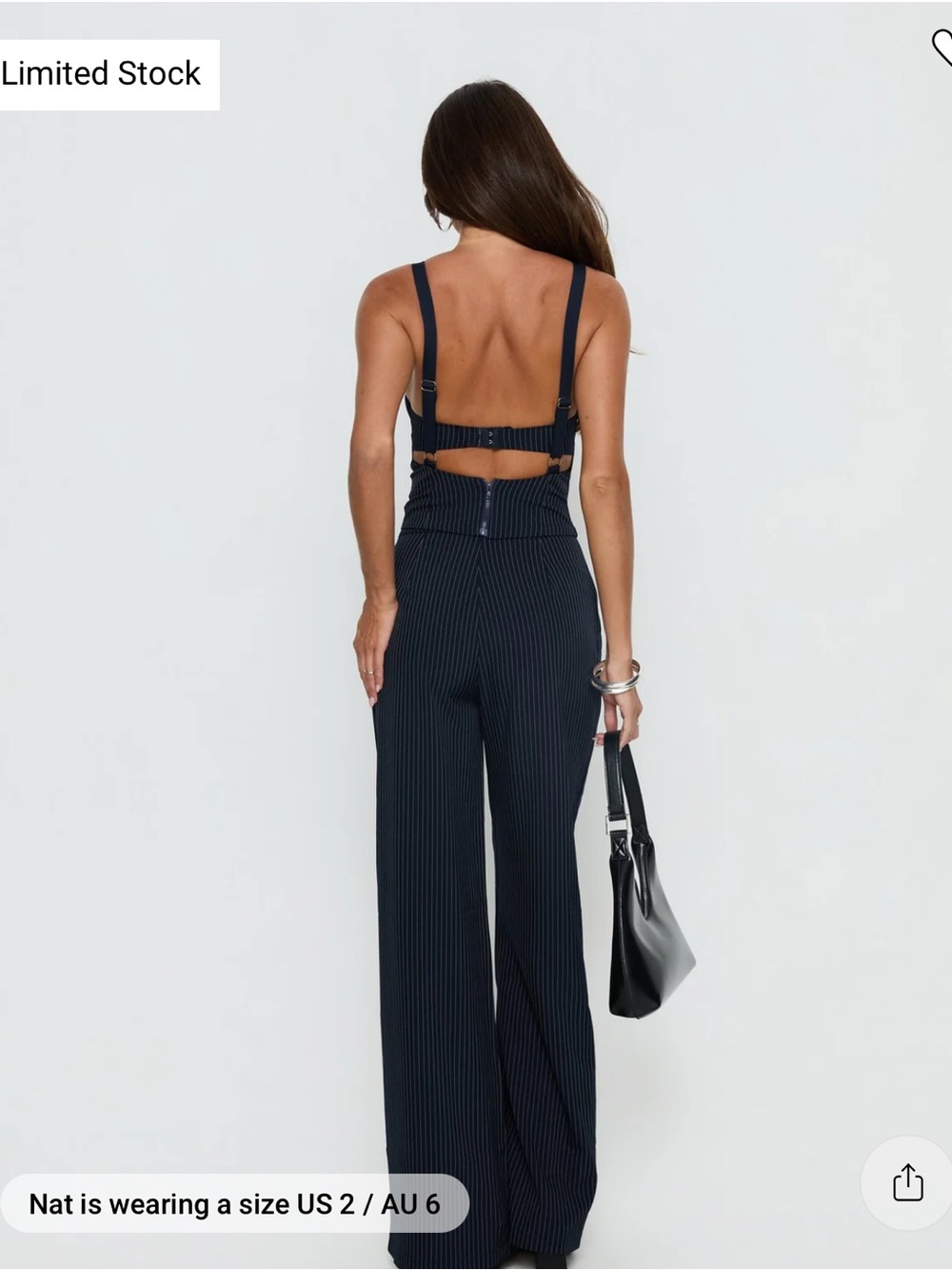 Princess Polly Briana Set in Navy Pinstripe - Picture 8 of 9